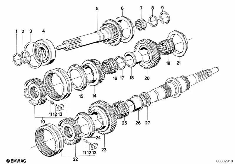 Casquillo de Distancia para BMW Serie 5 E28, Serie 6 E24 (OEM 23221224336). Original BMW