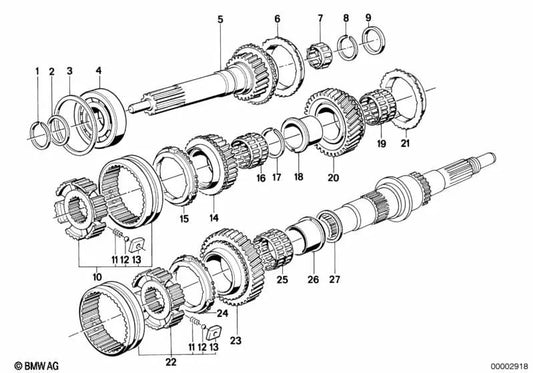 Distanzbuchse für BMW Serie 5 E28, Serie 6 E24 (OEM 23221224336). Original BMW