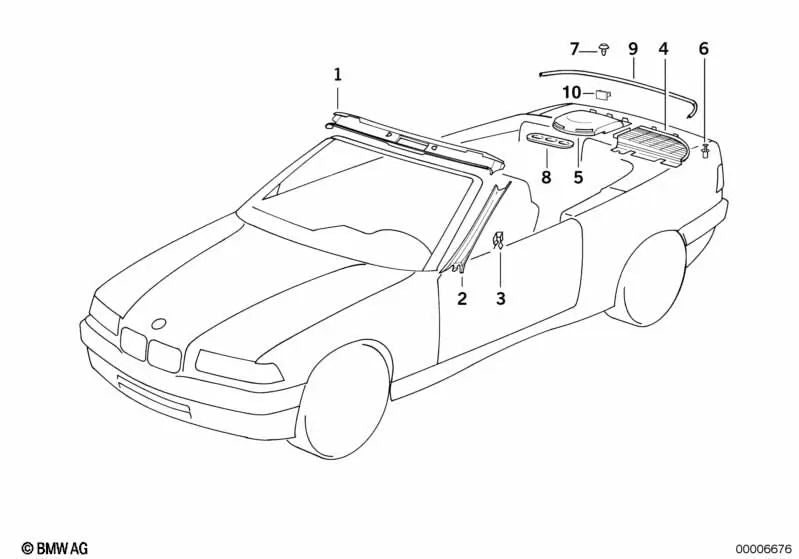 Rejilla decorativa de salida de aire izquierda para BMW Serie 3 E36 (OEM 51718173217). Original BMW.