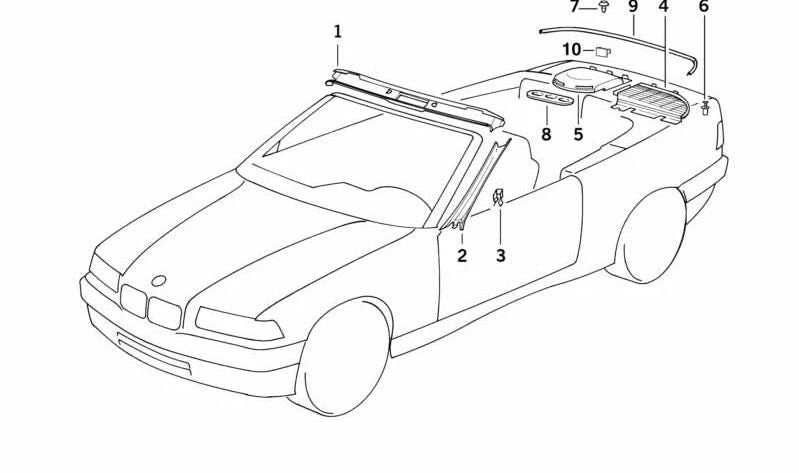 Moldura embellecedora OEM 51718170318 para BMW Serie 3 (E36). Original BMW.