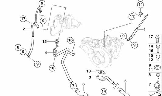 Pipe for BMW E60, E61 Series (OEM 11427794552). Original BMW