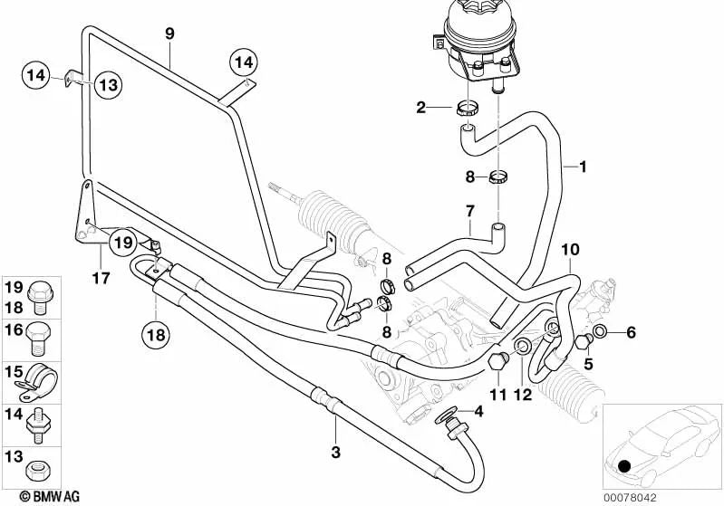 Formschlauch para BMW Serie 3 E36 (OEM 32411093460). Original BMW.