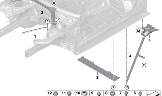 Portador de conexión túnel trasero para BMW G20, G20N, G21, G28, G26, G26N (OEM 51718499413). Original BMW