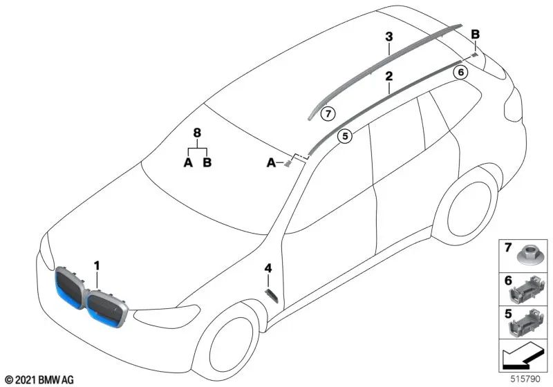 Left side trim for BMW X3 G01, G01N, G08N, X4 G02, G02N (OEM 51137418605). Genuine BMW.