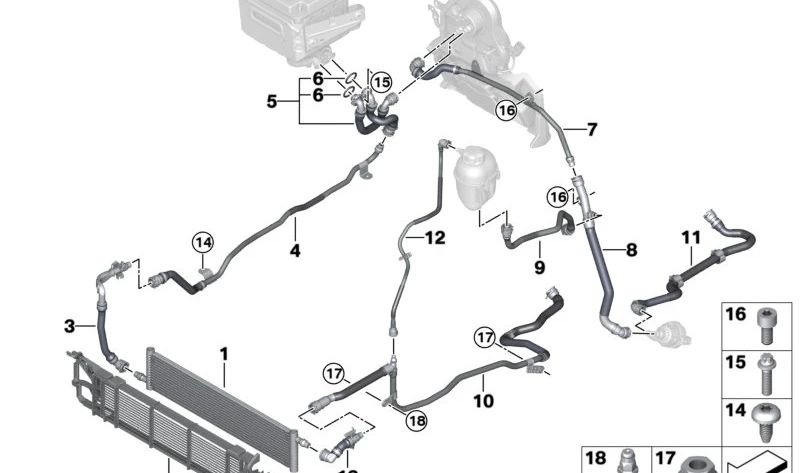 Frame for BMW X5 G05, G05N, X6 G06, G06N, X7 G07, G07N (OEM 17128472306). Genuine BMW