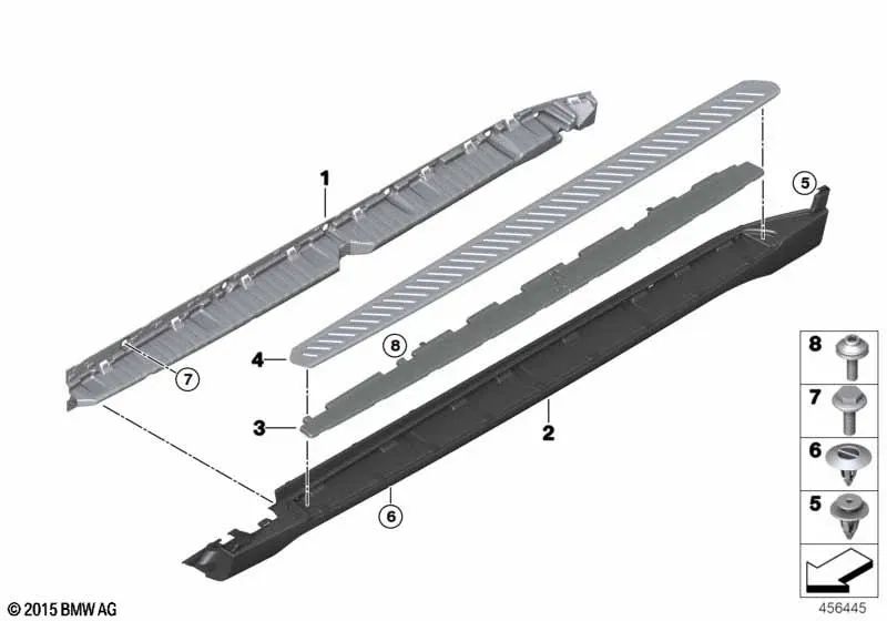 Estribo lateral derecho para BMW X6 F16 (OEM 51777349380). Original BMW