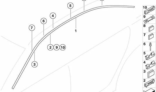 Abrazadera para BMW Serie 7 E65 (OEM 51137019273). Original BMW