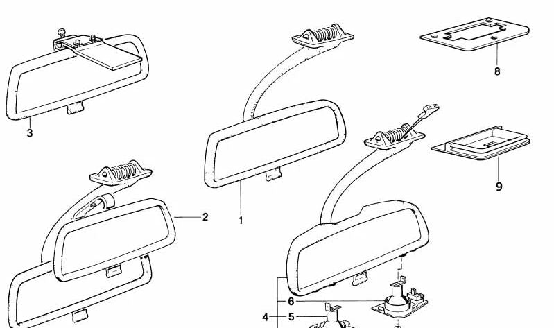 Espejo retrovisor interior para BMW Serie 3 E30 (OEM 51161979348). Original BMW