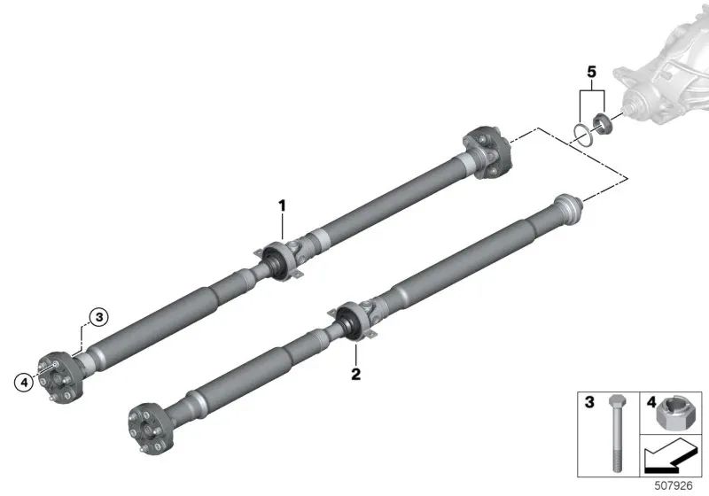 Axe de transmission pour BMW G30N, G31N (OEM 26109845270). BMW d'origine.