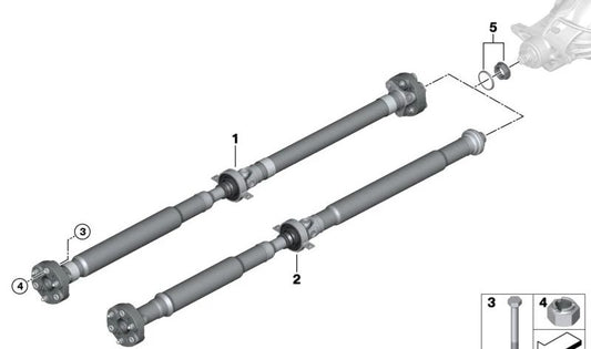 Eje de transmisión para caja automática OEM 26108685909 para BMW G30, G31. Original BMW.