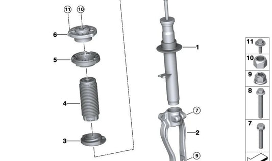 Support Support Support Supports 31306884485 per BMW G30, G31, F90. BMW originale.