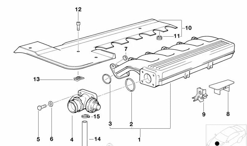 Cubierta para BMW E36, E39, E38 (OEM 11142246712). Original BMW