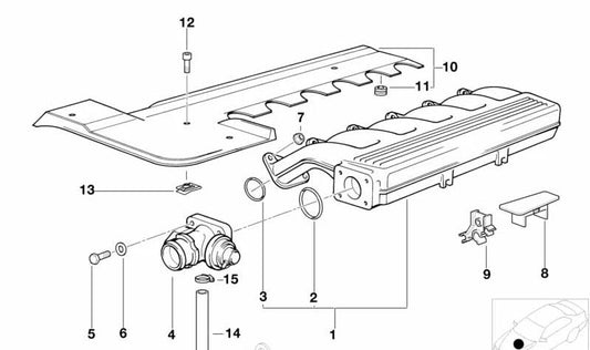 Cubierta para BMW E36, E39, E38 (OEM 11142246712). Original BMW