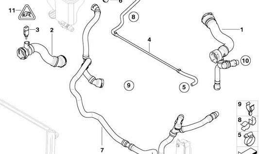 OEM refrigerant return hose 17127537746 for BMW E65, E66. Original BMW.