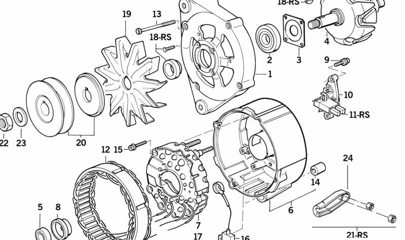 Buje para BMW Serie 3 E30, E36, Serie 5 E34, Serie 7 E32 (OEM 12311727761). Original BMW