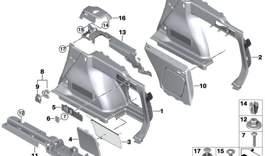 LINHO Lateral Right OEM 51475A55CC8 para BMW 3 Touring Series (G21) e BMW M3 Touring (G81). BMW original.