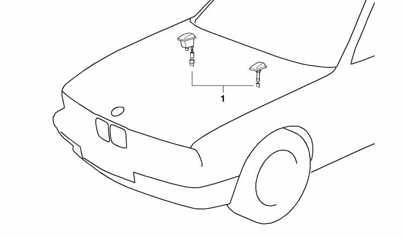 Juego de boquillas de pulverización calefactable para BMW Serie 3 E36 (OEM 61669401941). Original BMW