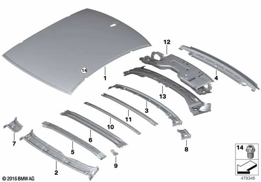 Marco superior de la ventana trasera para BMW G11, G12 (OEM 41007413267). Original BMW