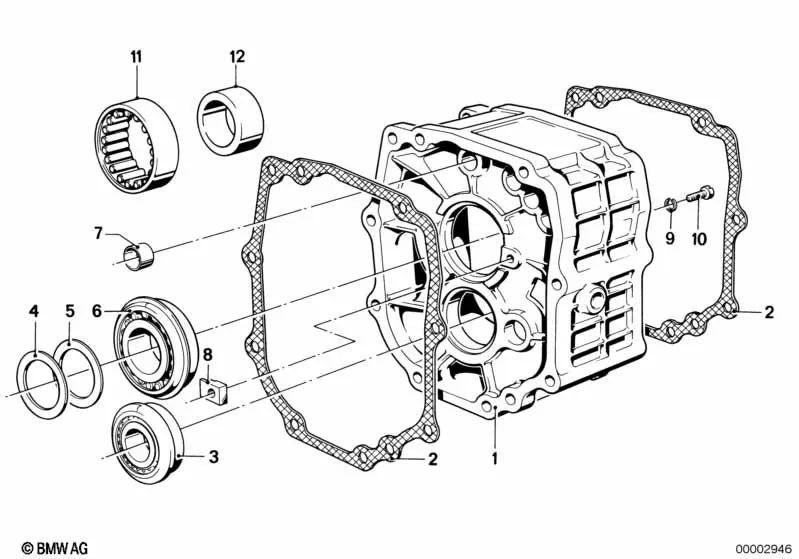 Rodamiento de bolas para BMW Serie 3 E21, Serie 5 E12 (OEM 23121207402). Original BMW