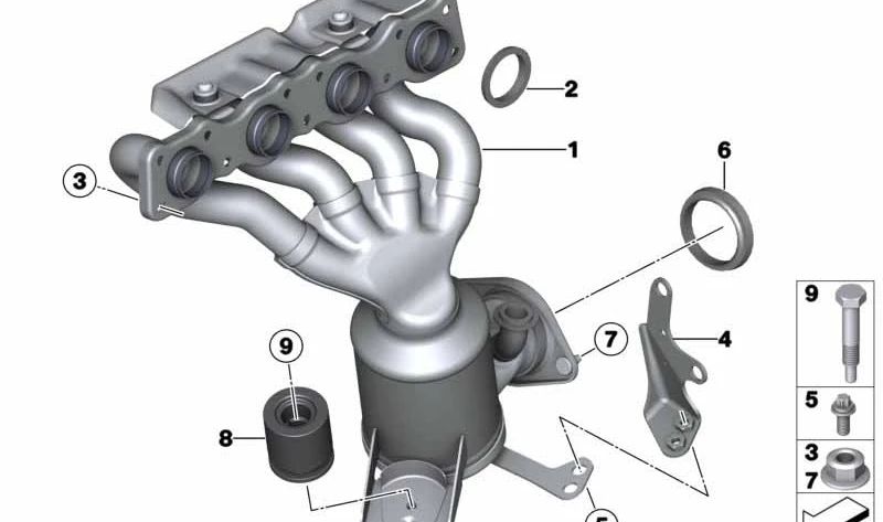 Soporte para BMW E81, E82, E87N, E88, E90, E91, E92, E93 (OEM 18407564939). Original BMW