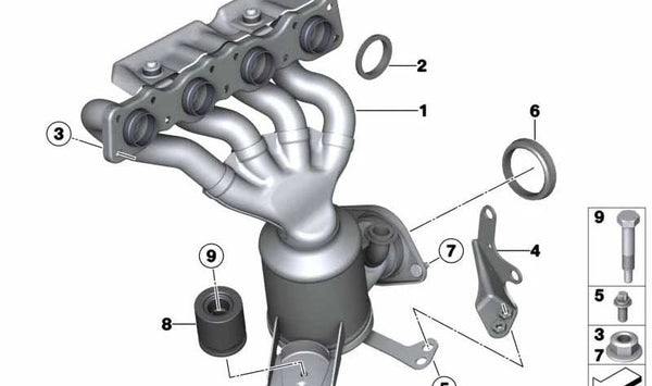 Junta tórica OEM 18307567685 para BMW (Modelos compatibles: E81, E82, E87, E88, E90, E91, E92, E93). Original BMW.