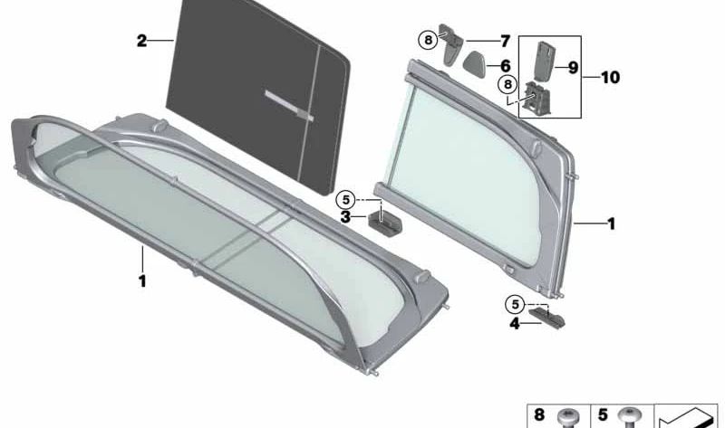 Tope superior izquierdo OEM 54347351099 para BMW Serie 4 Cabrio (F33) y BMW M4 Cabrio (F83). Original BMW.