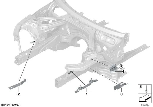 Soporte de la manguera de freno izquierda para BMW G42, G87 Serie 2, G20, G20N, G21, G21N, G28, G28N, G80, G81 Serie 3, G22, G23, G26, G82, G83 Serie 4 (OEM 41007488031). Original BMW