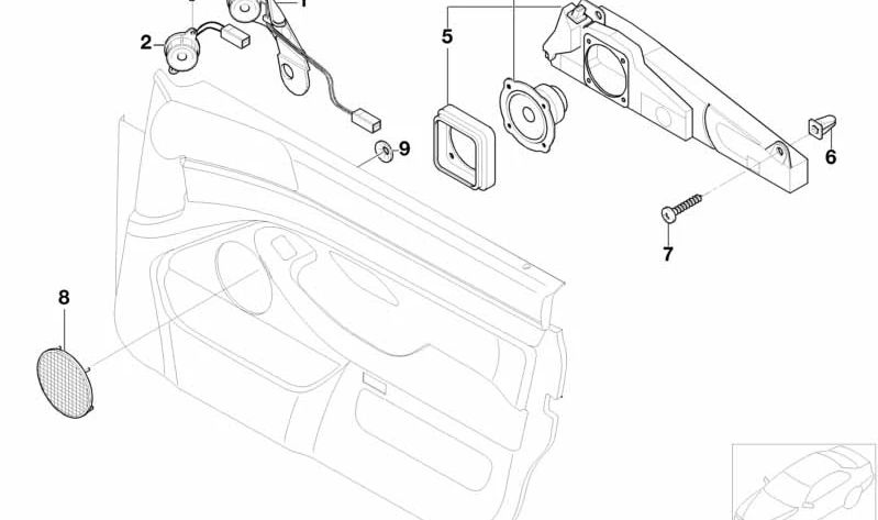 Anillo de aislamiento acústico para altavoces para BMW Serie 5 E39 (OEM 65138369578). Original BMW