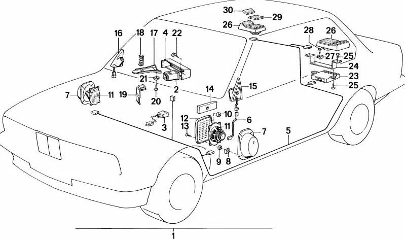 Radio Oem 651111367160 for BMW E28. Original BMW.