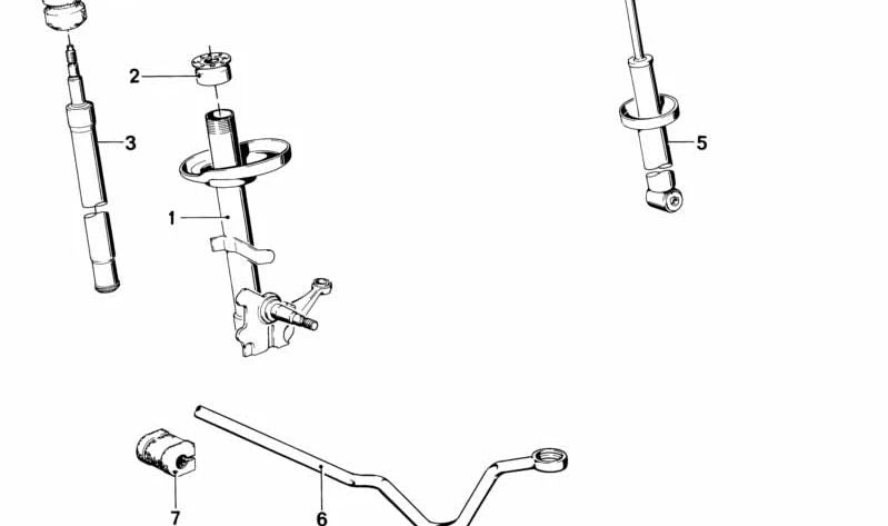 Assorbitore di shock anteriore OEM 31331117662 per BMW E21, E12, E24, E23. BMW originale.