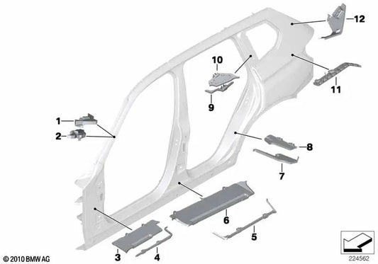 Pieza moldurada paso de rueda exterior para BMW X3 F25 (OEM 41007206254). Original BMW.