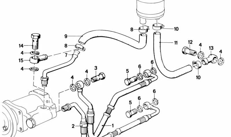 Conector de dirección asistida OEM 32411125170 para BMW E28. Original BMW.