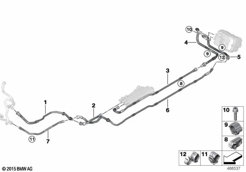 Conducción de refrigerante de retorno para BMW Serie 3 F30N (OEM 17128616131). Original BMW.