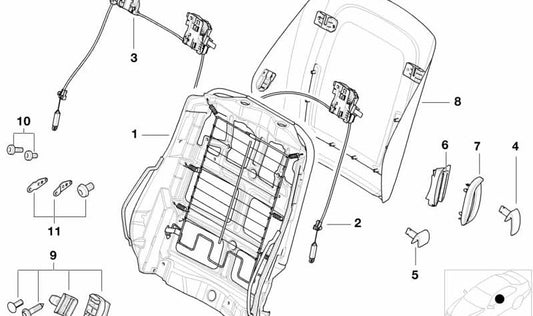 Tapa izquierda para BMW Serie 3 E46 (OEM 52108242839). Original BMW