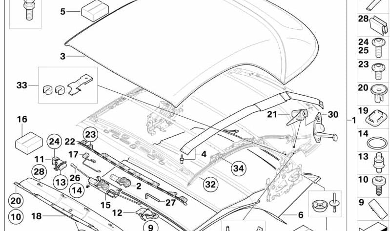 Kit de servicio para BMW E88 (OEM 54347353187). Original BMW