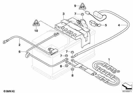 Cable de batería negativo IBS para BMW E81, E87, E87N, E84 (OEM 61127618677). Original BMW.