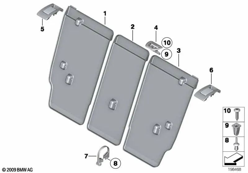 Blende à droite pour BMW X1 E84 (OEM 52202997557). BMW d'origine