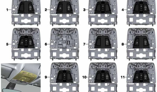 Centro de Funcionalidad del Techo para BMW I01, I01N (OEM 61316999332). Original BMW