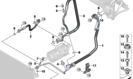 Conducto de Presión para BMW X3 G01, G01N, X4 G02, G02N (OEM 64539868423). Original BMW.