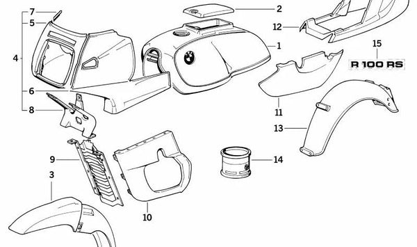 Guardabarros trasero OEM 46621452290 para BMW Motorrad (R1200GS, R1250GS, F800R, F850GS, S1000XR, K1600GT y otros modelos compatibles). Original BMW.