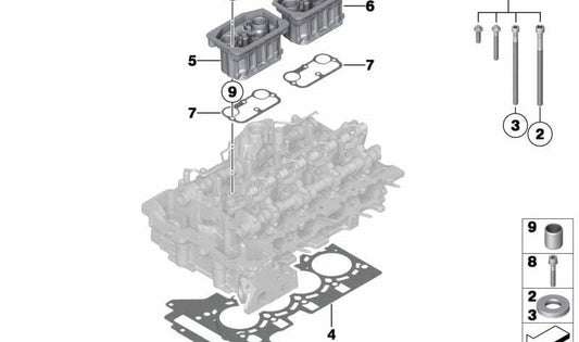 Kerzenschachteinsatz pour BMW 1 F20 Series, F21, série 2 F22, F23, série 3 F30, F31, F34, F35, série 4 F32, F33, F36, série 5 F07, F10, F11, F18, X1 E84, X3 F25, X4 F26, X5 F15, X6 F16, Z4 E89 (OEM 11127595545). BMW d'origine.