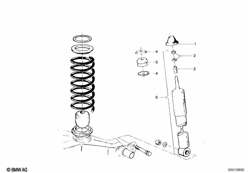 Hinterer Stoßdämpfer für BMW E46, F30, F80 (OEM 33521103170). Original BMW