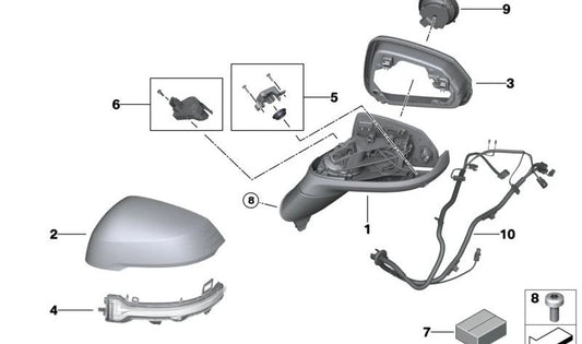 Chicote elétrico lado do motorista OEM 51165A18697 para BMW U06. Compatível com todos os modelos equivalentes. BMW originais.