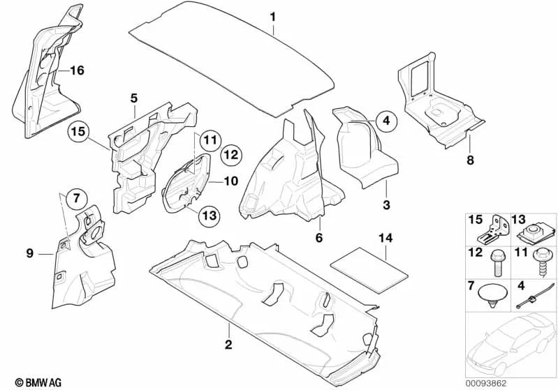 Soporte de Fijación de la Manija para BMW E46, E39, E60, E60N, E61N, E38 (OEM 51218156538). Original BMW.