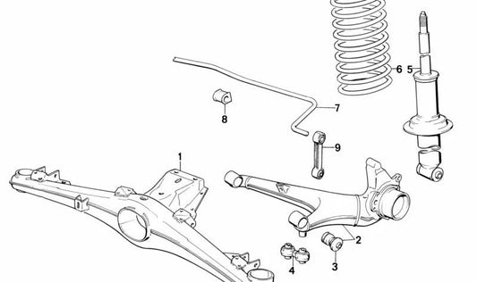 Right longitudinal arm for BMW E28, E24, E23 (OEM 33321124217). Original BMW