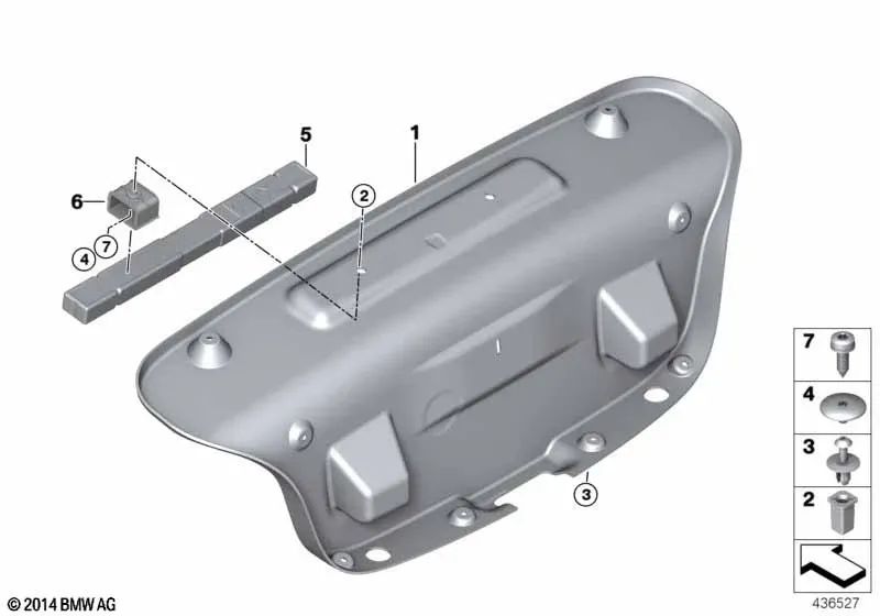 Revestimiento del portón trasero para BMW F23 (OEM 51497304564). Original BMW