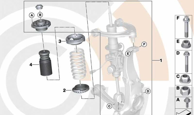 Kit de reparación soporte para BMW F07, F12, F13 (OEM 31352451332). Original BMW