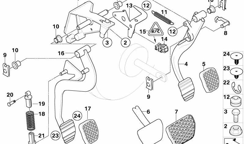 Pedal de freno para BMW E83 (OEM 35203331164). Original BMW