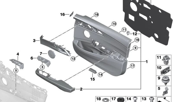 Rejilla para altavoz OEM 51417424738 para BMW F52, F48, F49. Original BMW.