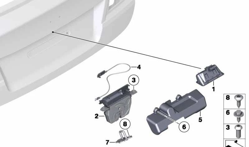 Cubierta cerradura portón trasero OEM 51242991091 para BMW E84. Original BMW.